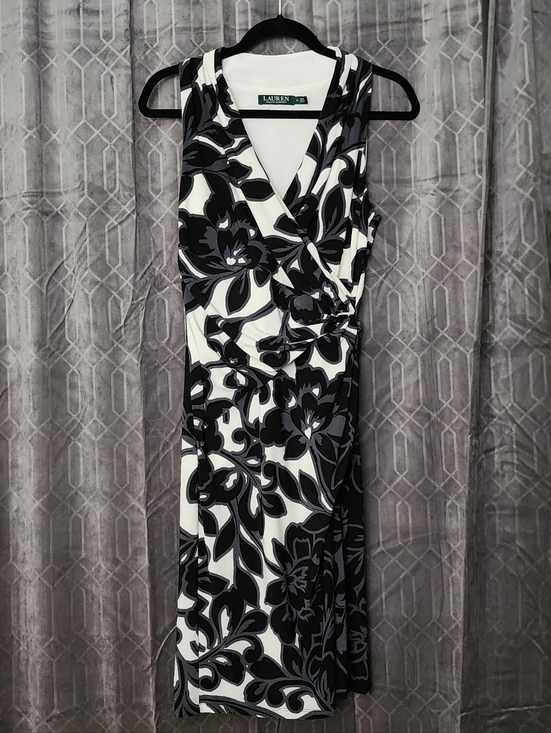 Ralph Lauren Dresses & Skirts - Ralph Lauren Black & White Floral Midi Wrap Dress